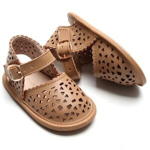 Consciously Leather Pocket Sandal | Color 'Tan' | Soft Sole size 2